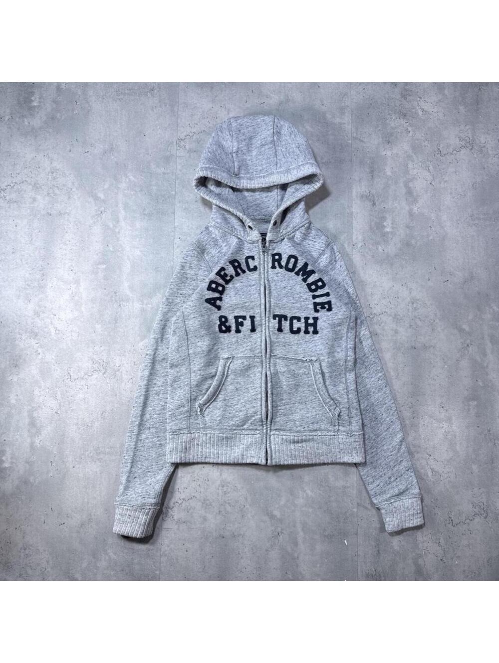 Y2K Abercrombie & Fitch 00s grey zip up hoodie jacket